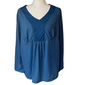 Faded Glory Blue Striped Top Size 1X